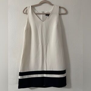 Banana Republic White Dress with Black Stripes
